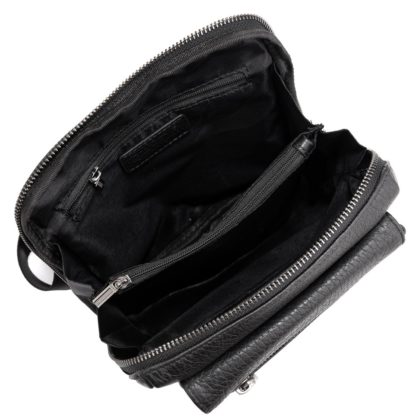 Мужская кожаная сумка-мессенджер черная Tavinchi S-005A