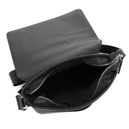 Черная кожаная сумка на плечо мужская Tiding Bag SM8-011A
