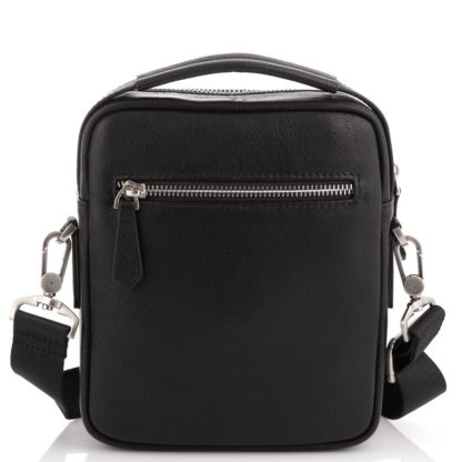 Черная кожаная сумка на плечо мужская Tiding Bag SM8-096A