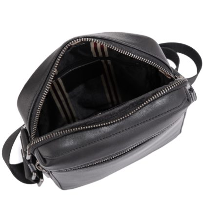 Черная кожаная сумка через плечо мужская Tiding Bag SM8-2156A