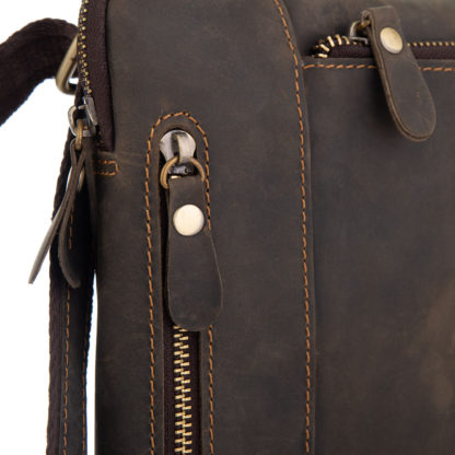 Коричневая мужская сумка на плечо, кожа Tiding Bag t0030R