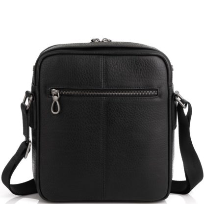 Кожаная мужская сумка на плечо черная Tavinchi S-006A