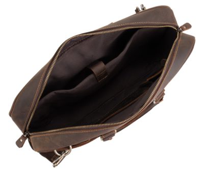 Кожаная сумка для ноутбука коричневая винтажная Tiding Bag D4-023R