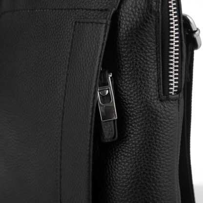 Стильная мужская сумка через плечо кожаная черная Royal Bag RB70151-1