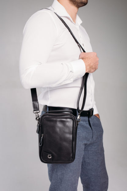 Мужская сумка через плечо, кожа Tiding Bag 6009A