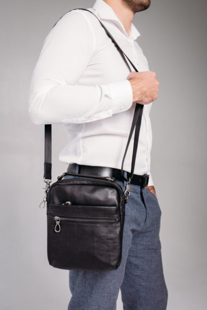 Кожаная мужская сумка на плечо с ручкой Tiding Bag 164A