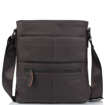 Кожаная мужская сумка на плечо коричневая Tiding Bag M38-7812C