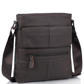 Кожаная мужская сумка на плечо коричневая Tiding Bag M38-7812C