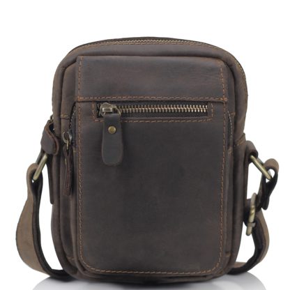 Маленькая мужская сумка через плечо из натуральной кожи Tiding Bag t2102