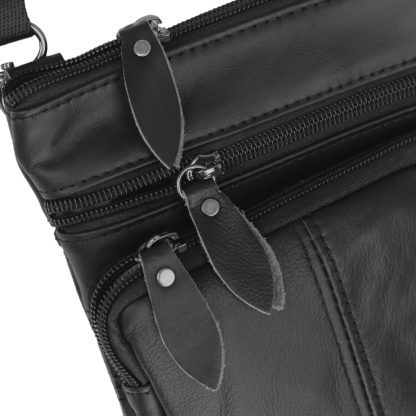 Маленькая мужская сумка кожаная (черный) Bexhill Bx124A