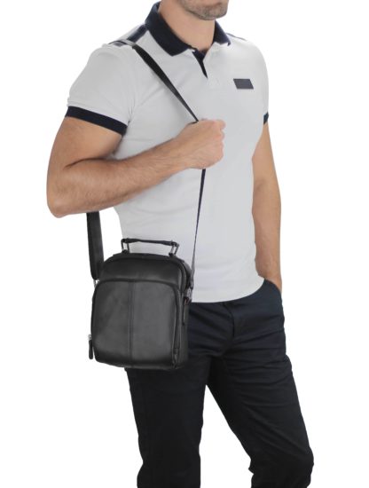 Мужская сумка через плечо с ручкой кожаная Tiding Bag M35-0118A