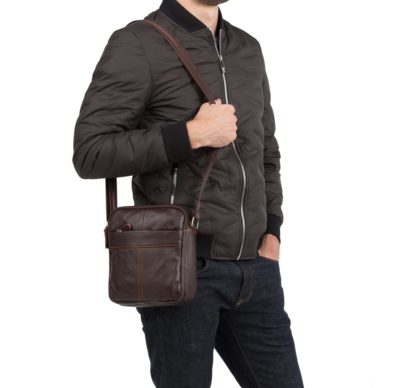 Небольшая кожаная мужская сумка на плечо Tiding Bag M38-1025C
