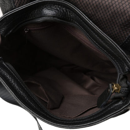 Мессенджер черный кожаный мужской Tiding Bag M38-3822A