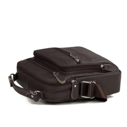 Мужская сумка-мессенджер кожаная с ручкой Tiding Bag M38-5112C