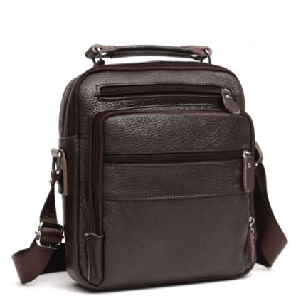 Мужская сумка-мессенджер кожаная с ручкой Tiding Bag M38-5112C