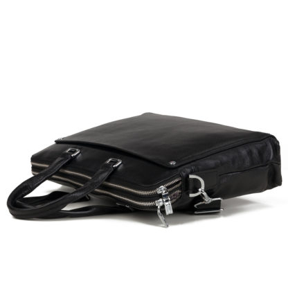 Черная кожаная сумка для ноутбука Tiding Bag M5861-3A