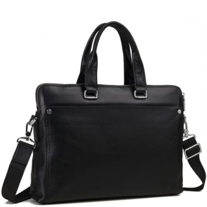 Черная кожаная сумка для ноутбука Tiding Bag M5861-3A