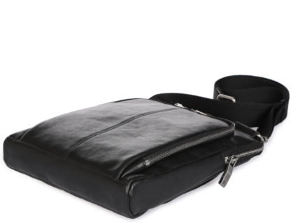Черная мужская кожаная сумка через плечо Blamont P7912031