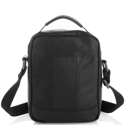 Кожаная сумка мужская на плечо черная Ruff Ryder RR-9043-4A