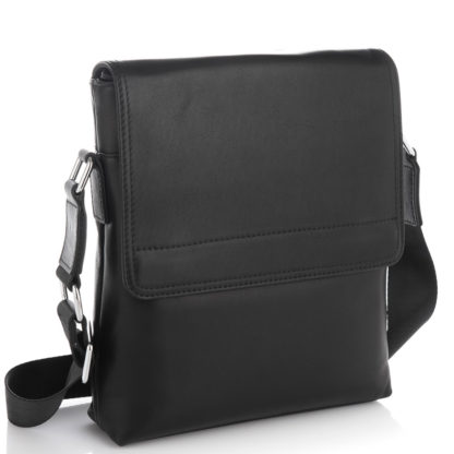 Черная кожаная сумка на плечо мужская Tiding Bag SM8-011A