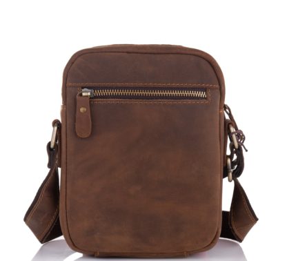 Мужская сумка мессенджер кожаная коричневая Tiding Bag t0036