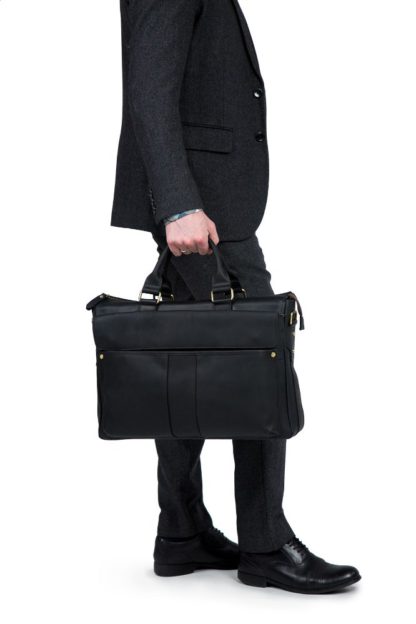 Большая кожаная сумка для ноутбука 17” Tiding Bag t1096A