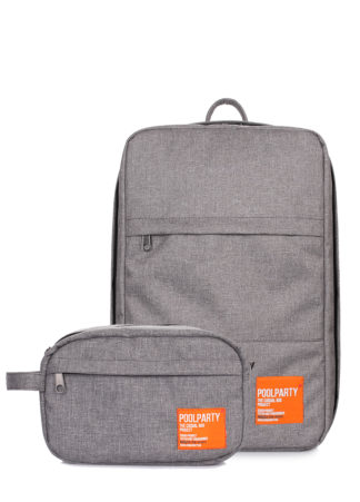 Комплект: рюкзак для ручной клади и тревелкейс (серый)