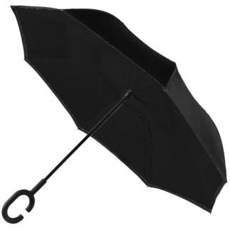Зонт обратного сложения черный, карбоновые спицы 122-3