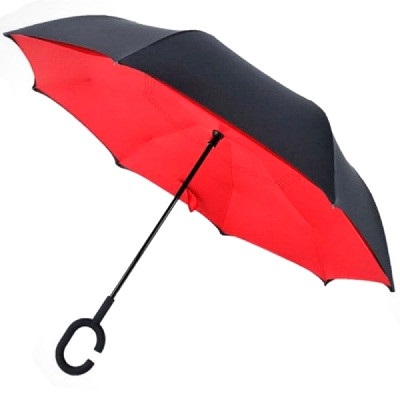 Зонт обратного сложения красный, спицы карбон 122-5