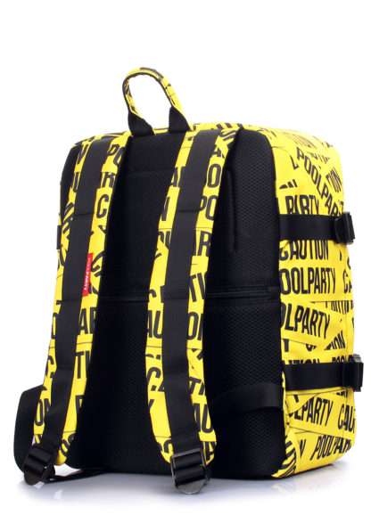 Рюкзак 40×30×20 для бесплатной ручной клади Wizz Air / МАУ / SkyUp желтый с принтом