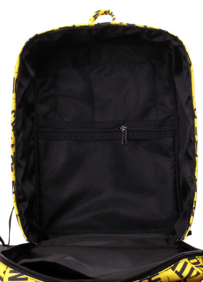 Рюкзак 40×30×20 для бесплатной ручной клади Wizz Air / МАУ / SkyUp желтый с принтом
