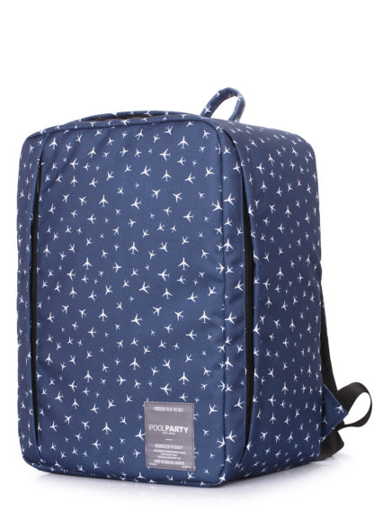 Рюкзак 40×30×20 для бесплатной ручной клади Wizz Air / МАУ / SkyUp синий с принтом