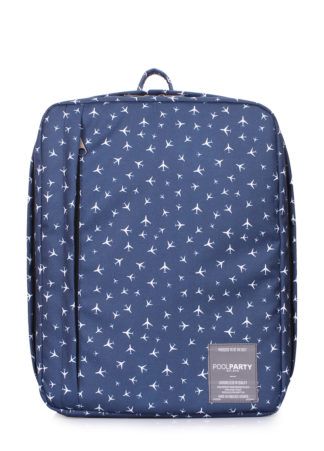 Рюкзак 40×30×20 для бесплатной ручной клади Wizz Air / МАУ / SkyUp синий с принтом