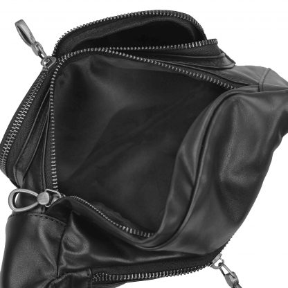 Сумка на пояс кожаная мужская Tiding Bag 310A черная