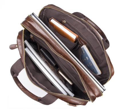 Кожаная мужская сумка для ноутбука и документов Tiding Bag 7092-3C