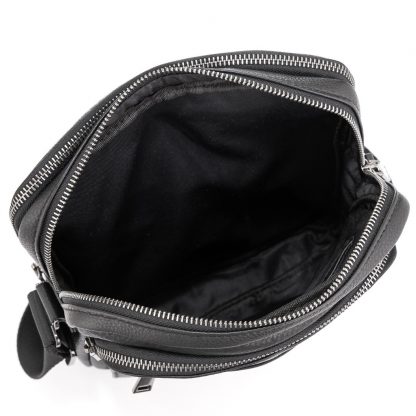 Стильная мужская кожаная сумка на плечо Royal Bag RB-008A-1 черная