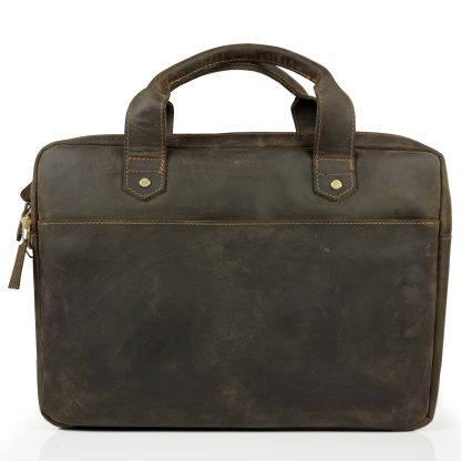 Кожаная коричневая сумка для ноутбука и документов А4 Tiding Bag D4-012R