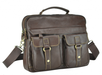 Вместительная мужская кожаная сумка на плечо Tiding Bag M38-5035C