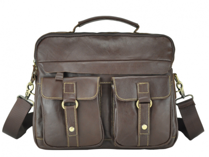 Вместительная мужская кожаная сумка на плечо Tiding Bag M38-5035C