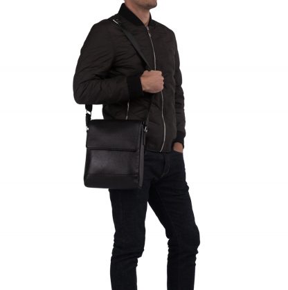 Мужская кожаная сумка на плечо с клапаном Tiding Bag M5831-1A