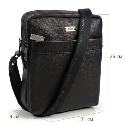 Компактная кожаная мужская сумка Ricardo Pruno RP-F-A25F-9749A черная