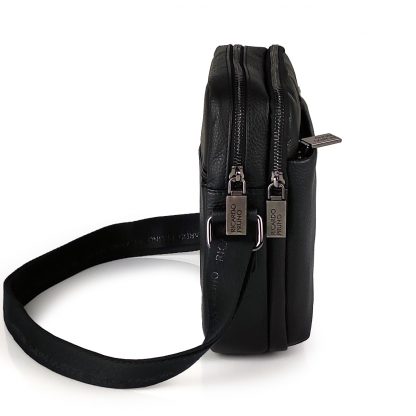 Компактная кожаная мужская сумка Ricardo Pruno RP-F-A25F-9749A черная