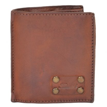Кожаный кошелек мужской Ashwood 1779 Rust коричневый, без застежки