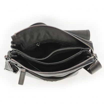 Мужская кожаная сумка с клапаном Tiding Bag 8678-2A черная