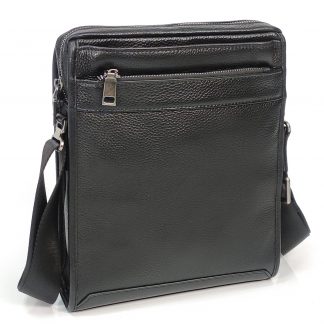 Функциональная мужская кожаная сумка Tiding Bag NM29-287891A черная