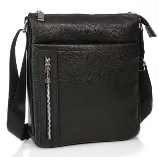Кожаная мужская сумка через плечо Tiding Bag A25F-F-17629A черная