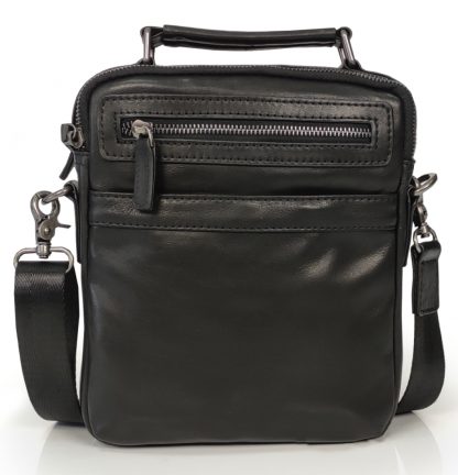 Мужская сумка на плечо кожаная Tiding Bag S-JMD10-161-1A черная