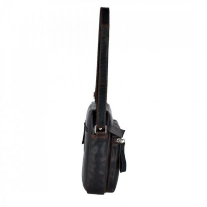 Небольшая кожаная мужская сумка Ashwood 1661 Brown коричневая