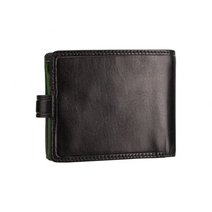 Классический кошелек мужской Visconti TR35 Atlantis c RFID (Black Green) черный / зеленый